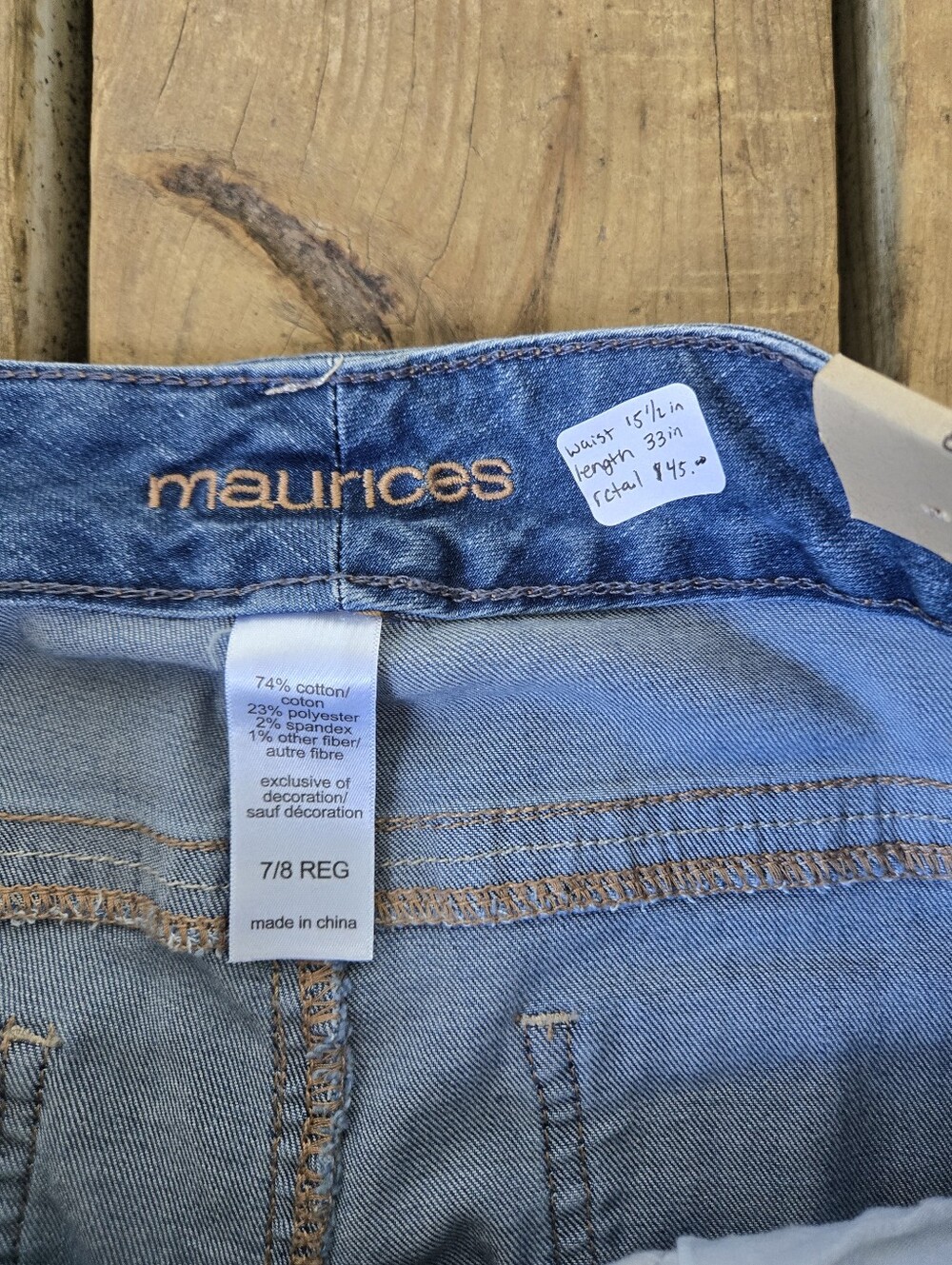 Brand New!! NWT Maurices Stretchy Distressed Denim Jeans Size 7/8 - Picture 5 of 8